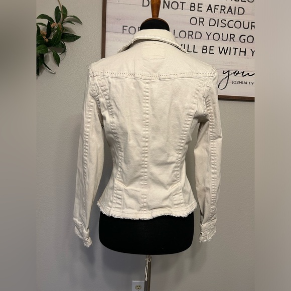 Live a little vintage Y2K White Casual Distressed Jacket / Size: M - Picture 12 of 14